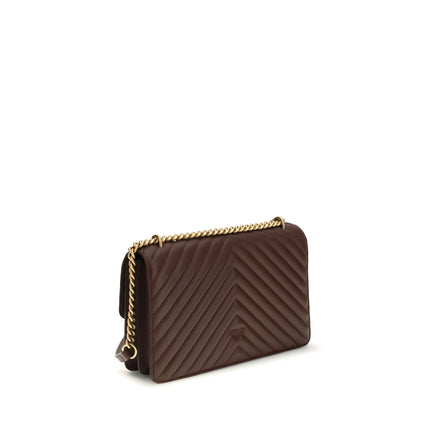PINKO Brown Calf Leather Shoulder Bag