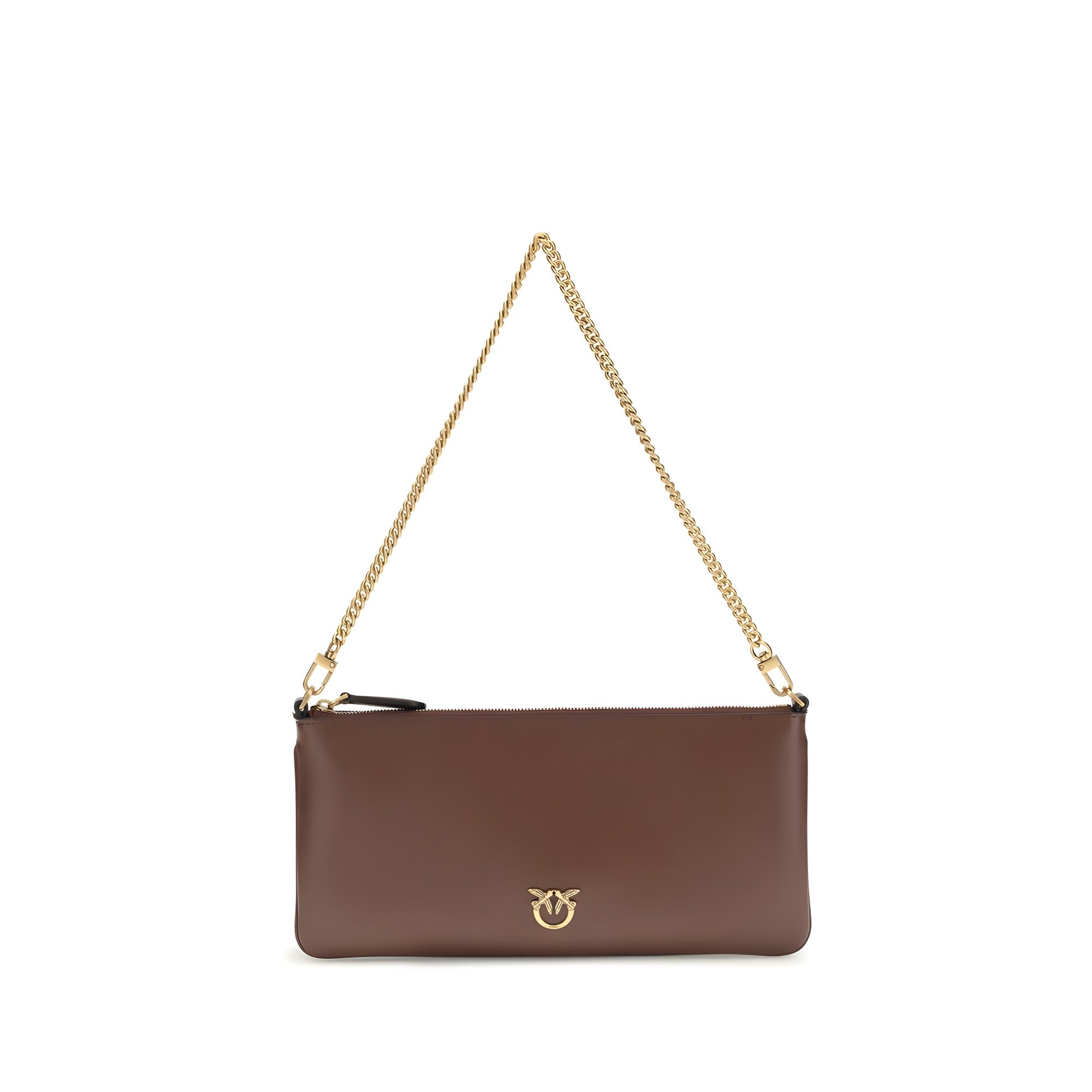 PINKO Brown Calf Leather Shoulder Bag