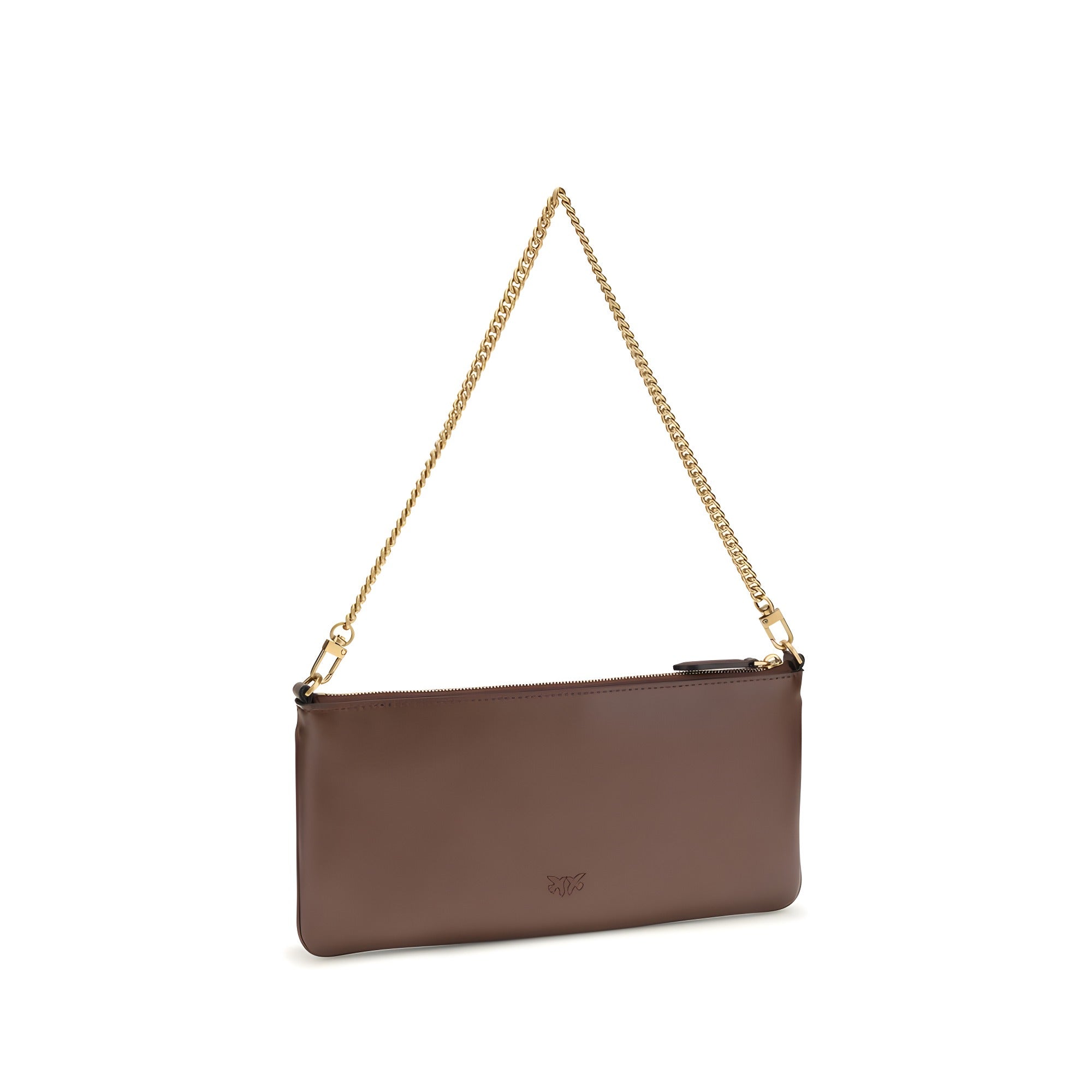 PINKO Brown Calf Leather Shoulder Bag