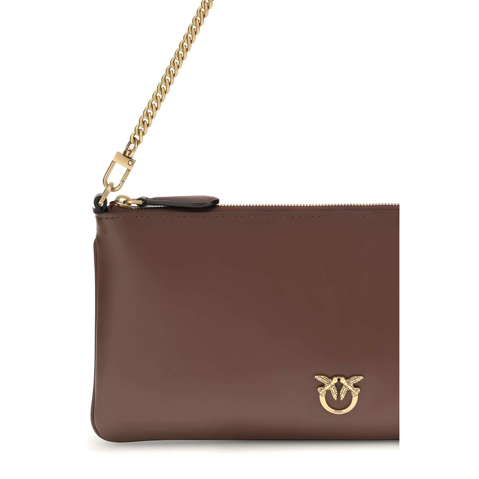 PINKO Brown Calf Leather Shoulder Bag