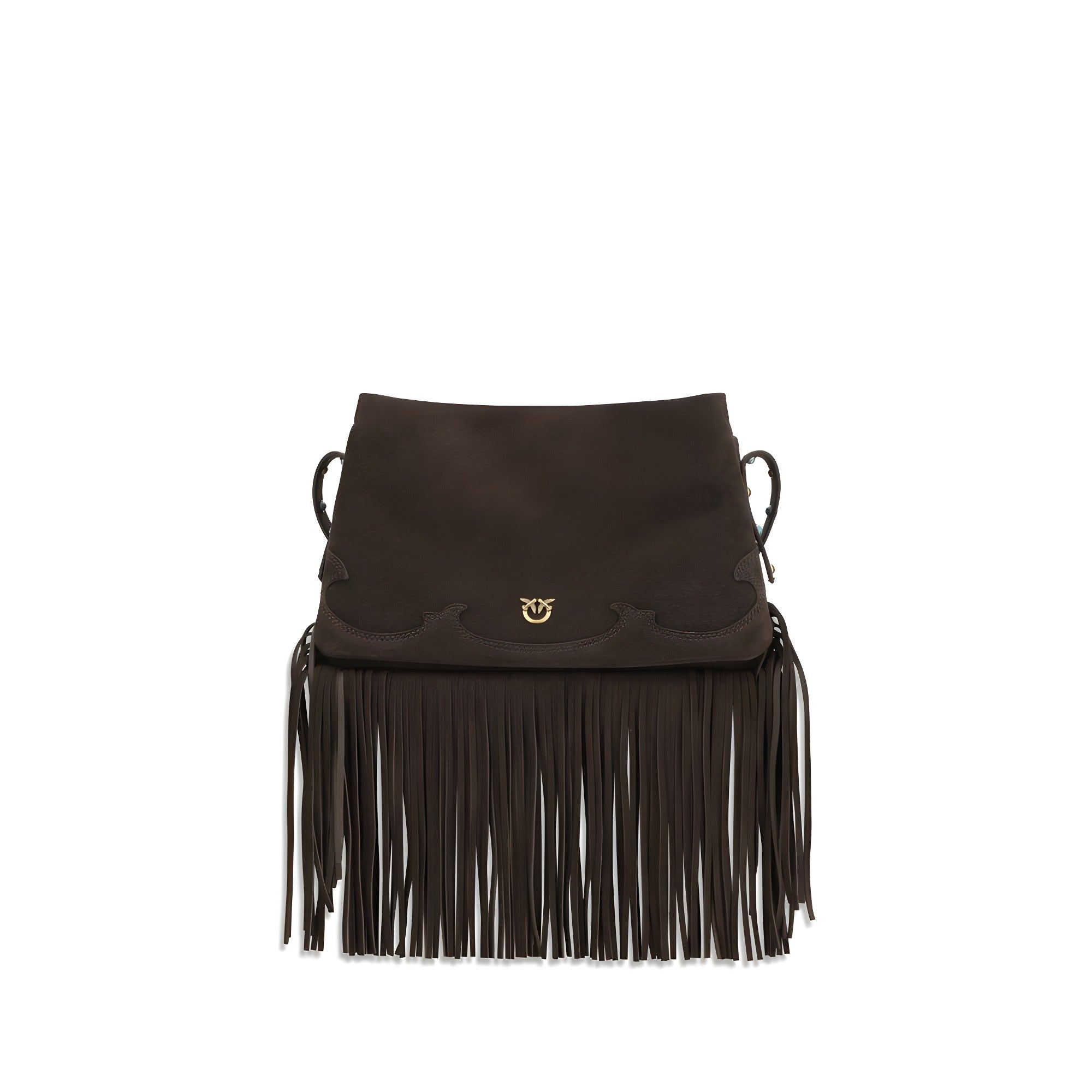 PINKO Brown Calf Leather Shoulder Bag