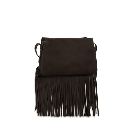 PINKO Brown Calf Leather Shoulder Bag