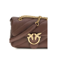 PINKO Brown Calf Leather Shoulder Bag