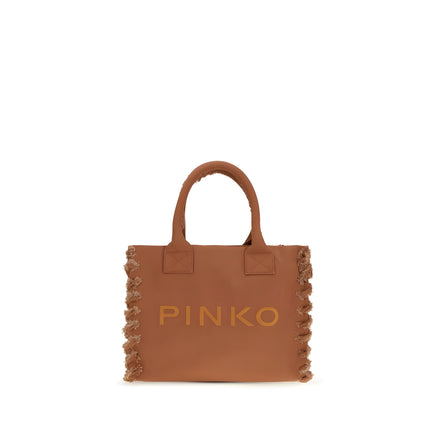PINKO Brown Logo Tote Bag