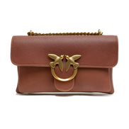 PINKO Brown Love Boucle Riga Mini Crossbody Bag