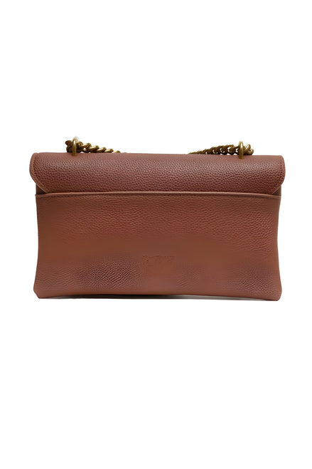 PINKO Brown Love Boucle Riga Mini Crossbody Bag