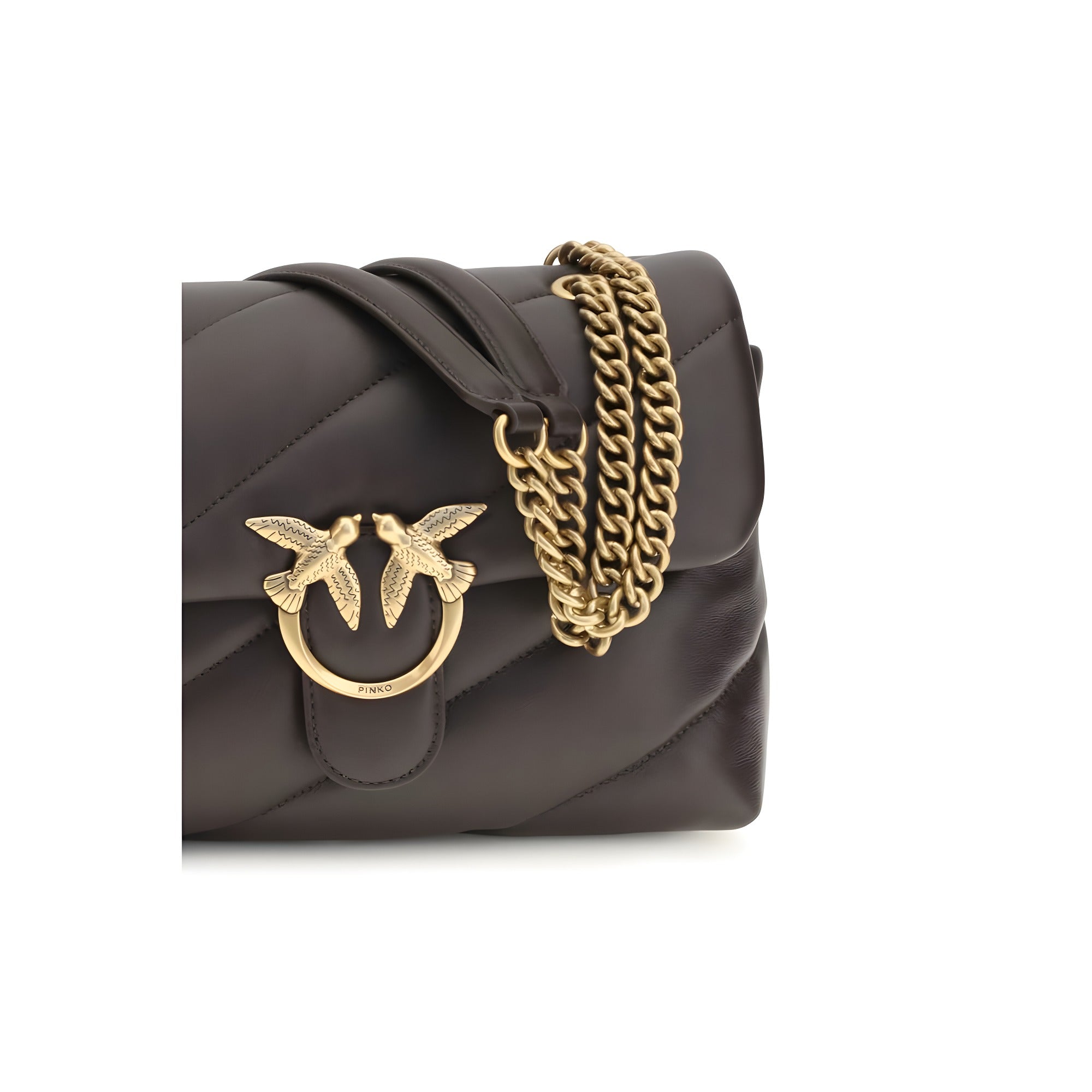 PINKO Brown Leather Shoulder Bag