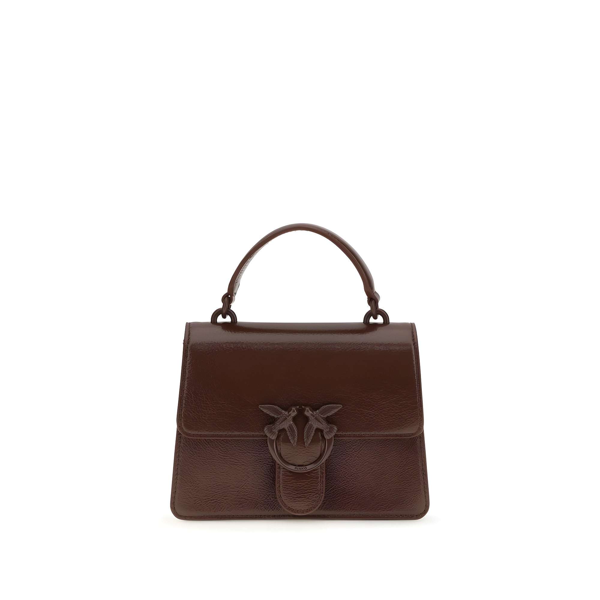 PINKO Brown Love One Top Mini Handbag