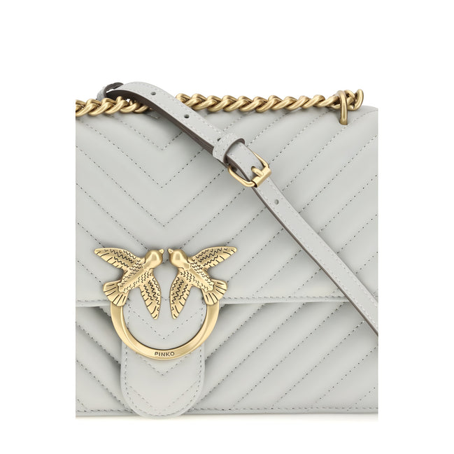PINKO Gray Love One Classic Shoulder Bag