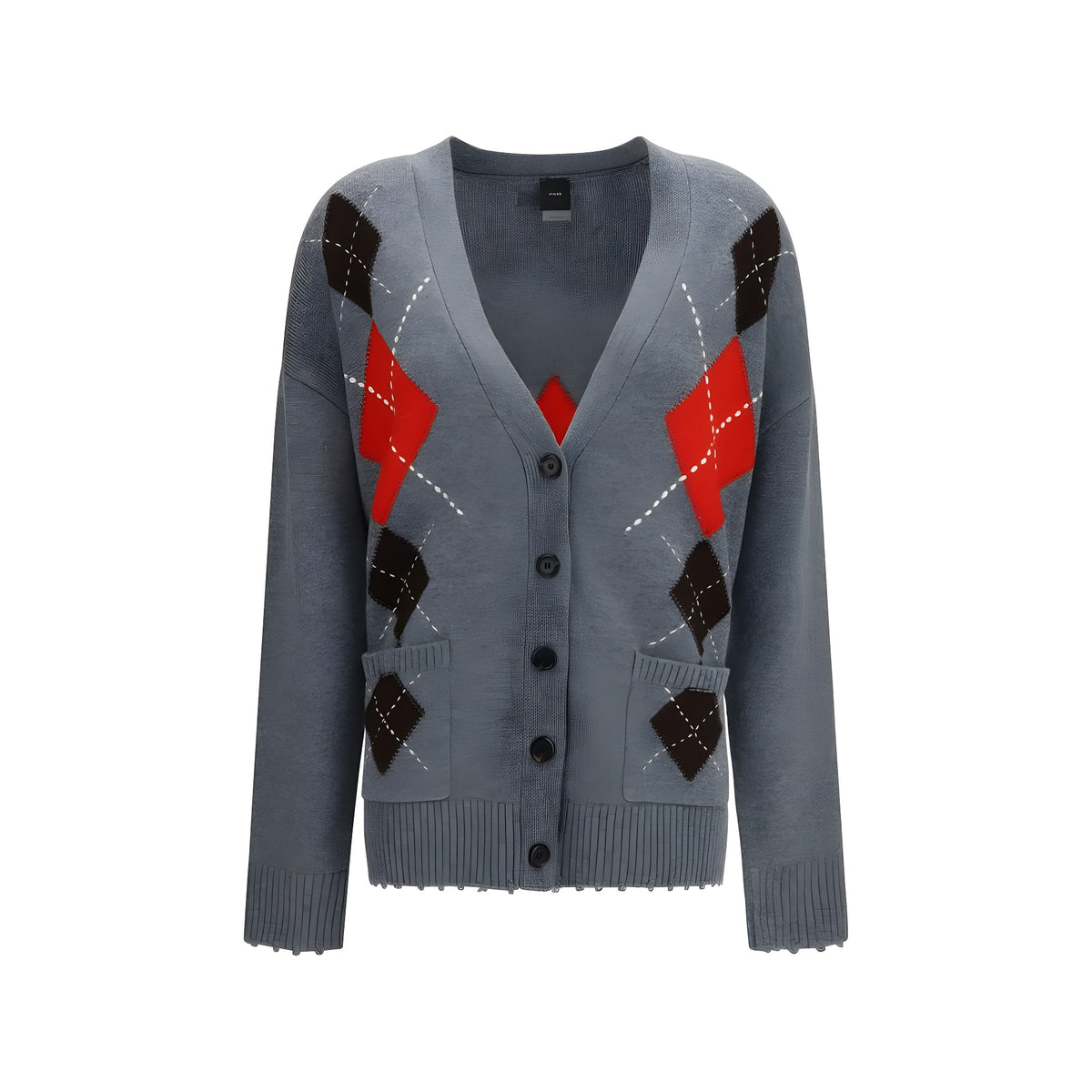 PINKO Gray Wool Cardigan