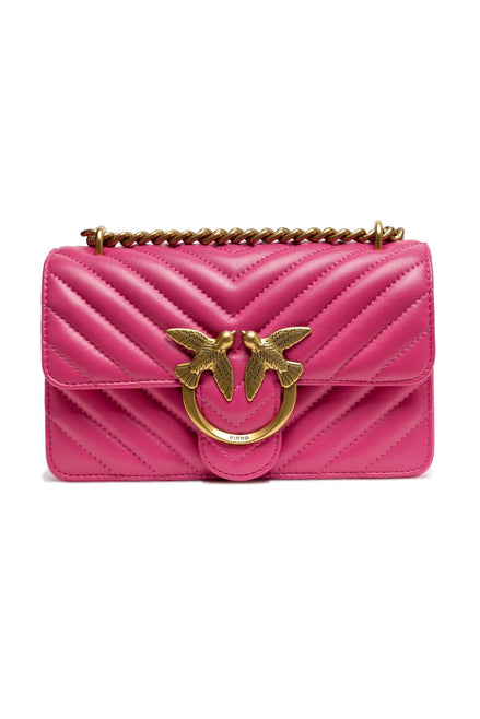 PINKO Pink Love One Mini Chevron Shoulder Bag