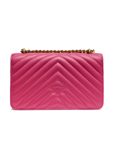 PINKO Pink Love One Mini Chevron Shoulder Bag