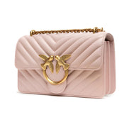 PINKO Powder Pink Love One Mini Chevron Shoulder Bag