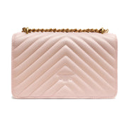PINKO Powder Pink Love One Mini Chevron Shoulder Bag