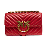 PINKO Red Love One Mini Chevron Shoulder Bag