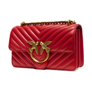 PINKO Red Love One Mini Chevron Shoulder Bag