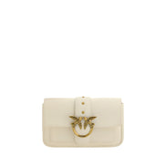 PINKO White Calf Leather Shoulder Bag