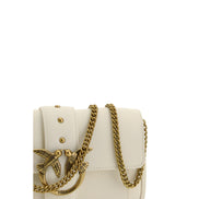 PINKO White Calf Leather Shoulder Bag