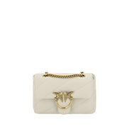 PINKO White Calf Leather Shoulder Bag