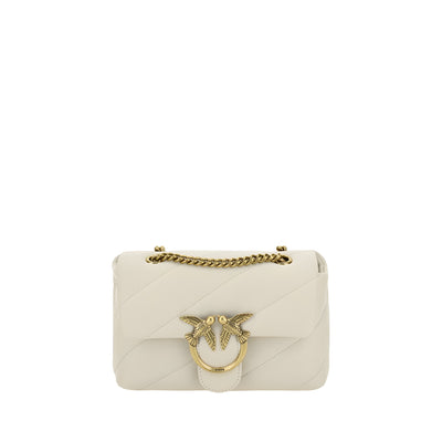PINKO White Calf Leather Shoulder Bag