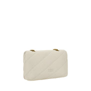 PINKO White Calf Leather Shoulder Bag