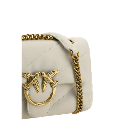 PINKO White Calf Leather Shoulder Bag