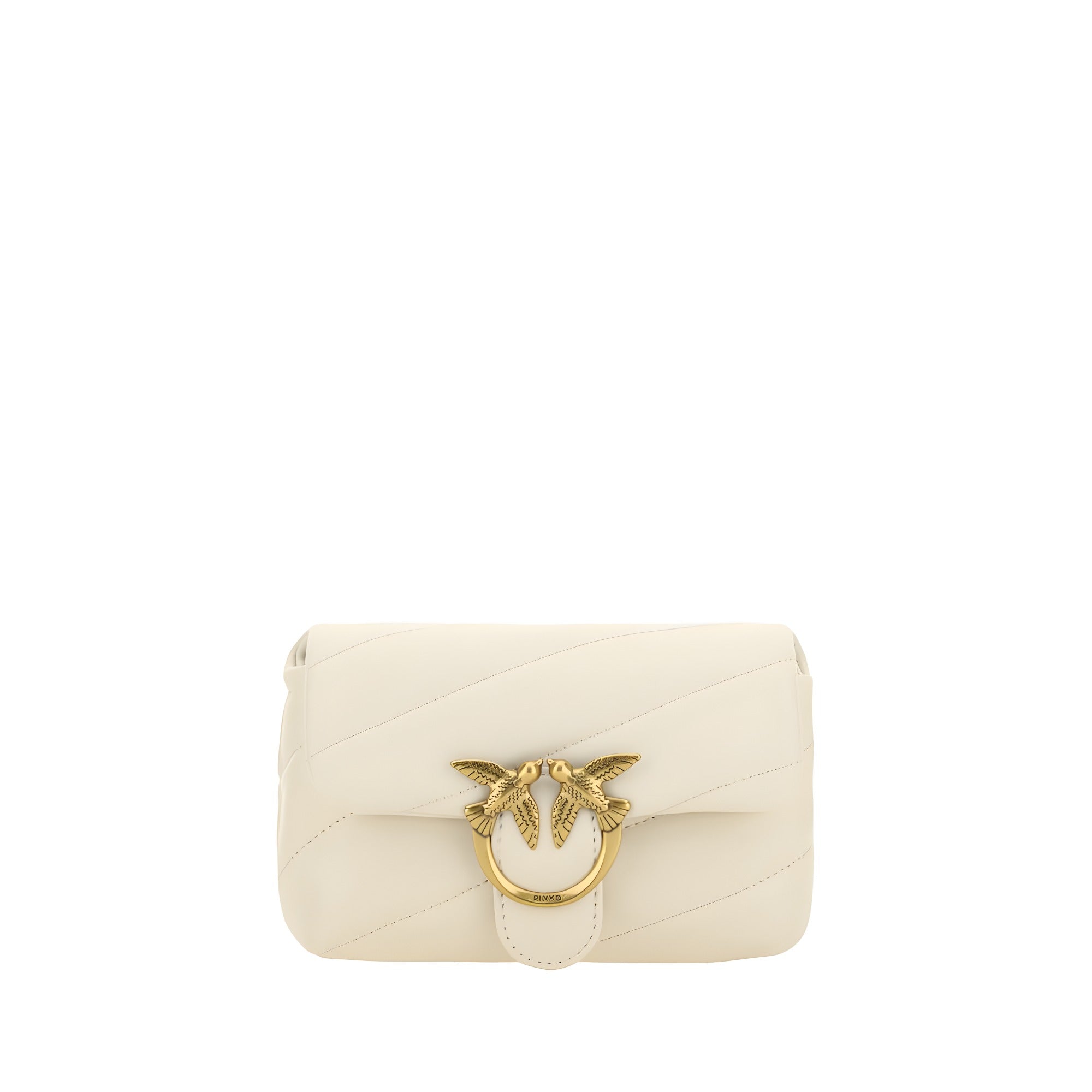 PINKO White Calf Leather Shoulder Bag