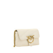 PINKO White Calf Leather Shoulder Bag