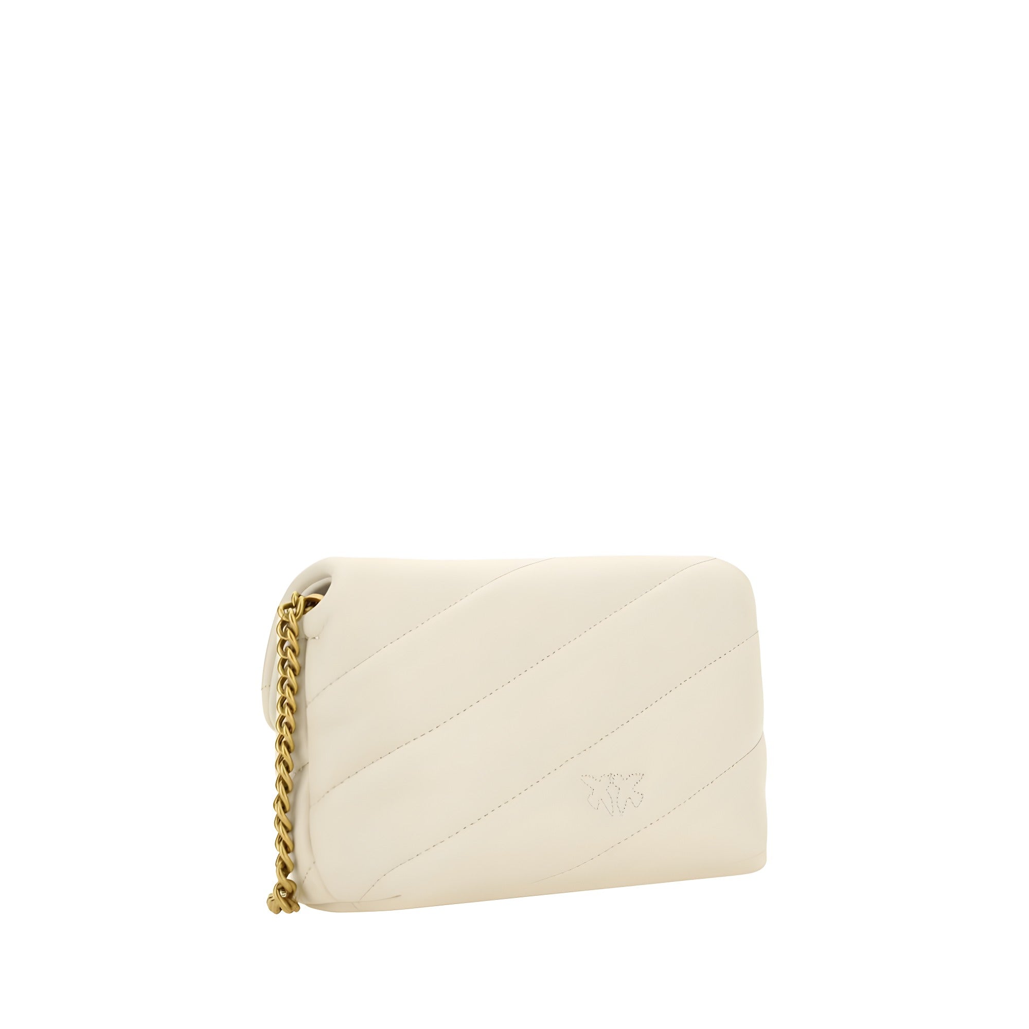 PINKO White Calf Leather Shoulder Bag