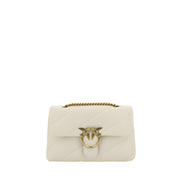 PINKO White Calf Leather Shoulder Bag
