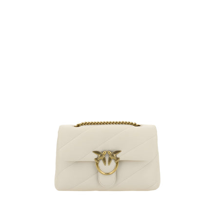 PINKO White Calf Leather Shoulder Bag