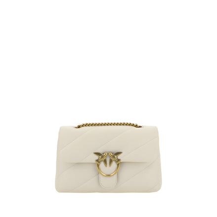 PINKO White Calf Leather Shoulder Bag