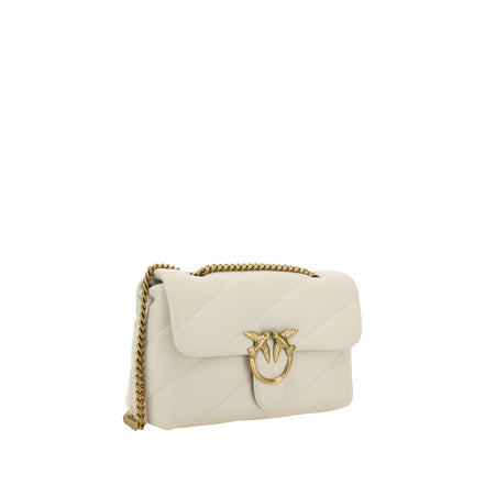 PINKO White Calf Leather Shoulder Bag
