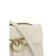 PINKO White Calf Leather Shoulder Bag