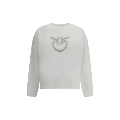 PINKO White Embroidered Logo Sweatshirt