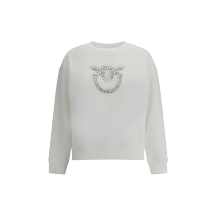 PINKO White Embroidered Logo Sweatshirt