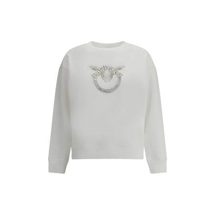 PINKO White Embroidered Logo Sweatshirt