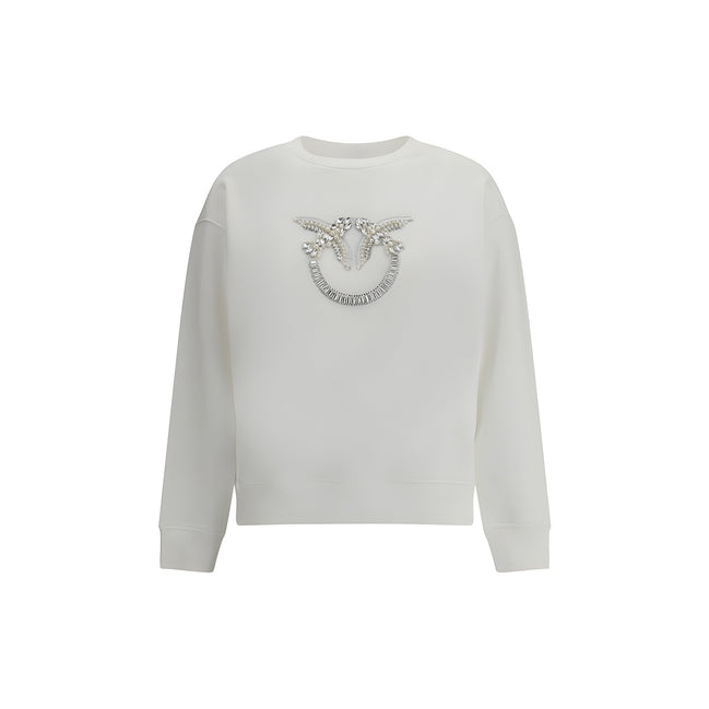 PINKO White Embroidered Logo Sweatshirt