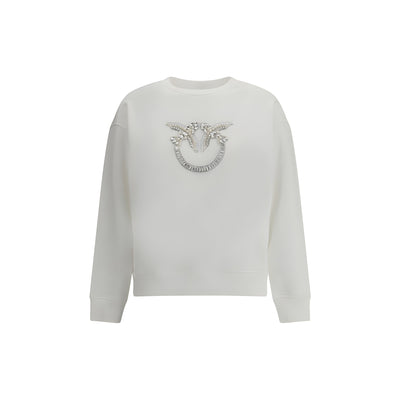 PINKO White Embroidered Logo Sweatshirt