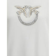 PINKO White Embroidered Logo Sweatshirt