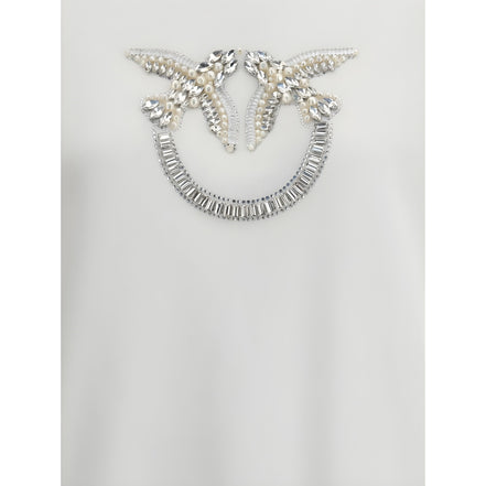 PINKO White Embroidered Logo Sweatshirt