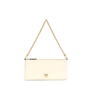 PINKO White Logo Chain Shoulder Bag