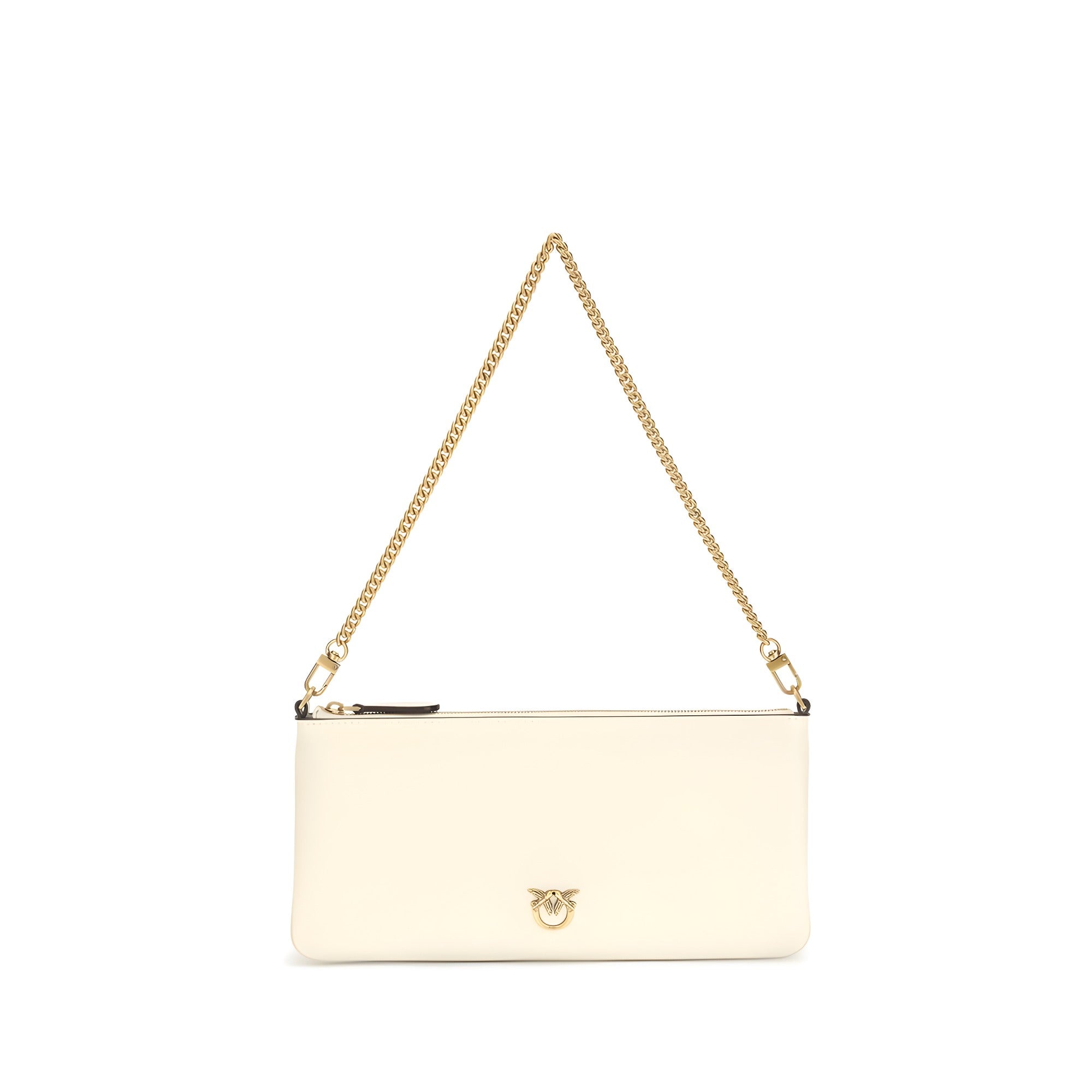 PINKO White Logo Chain Shoulder Bag