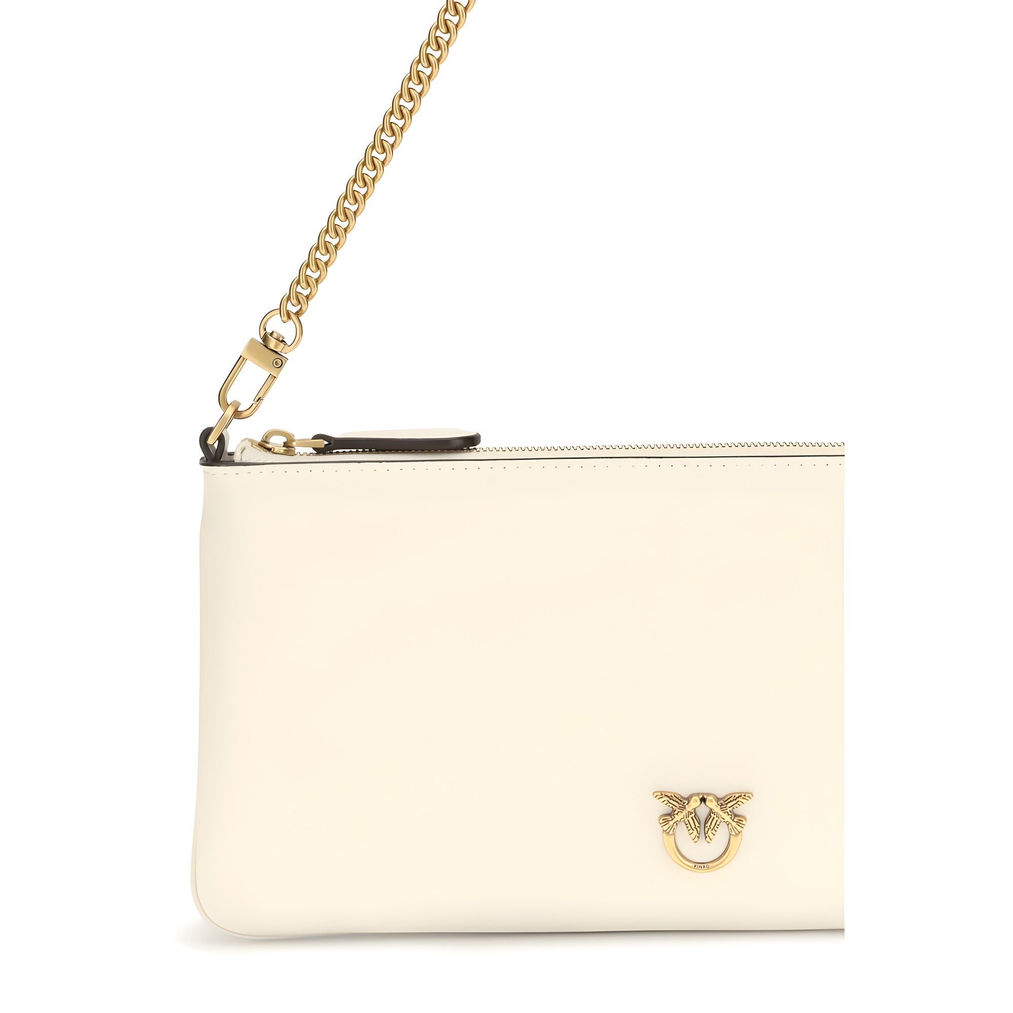 PINKO White Logo Chain Shoulder Bag