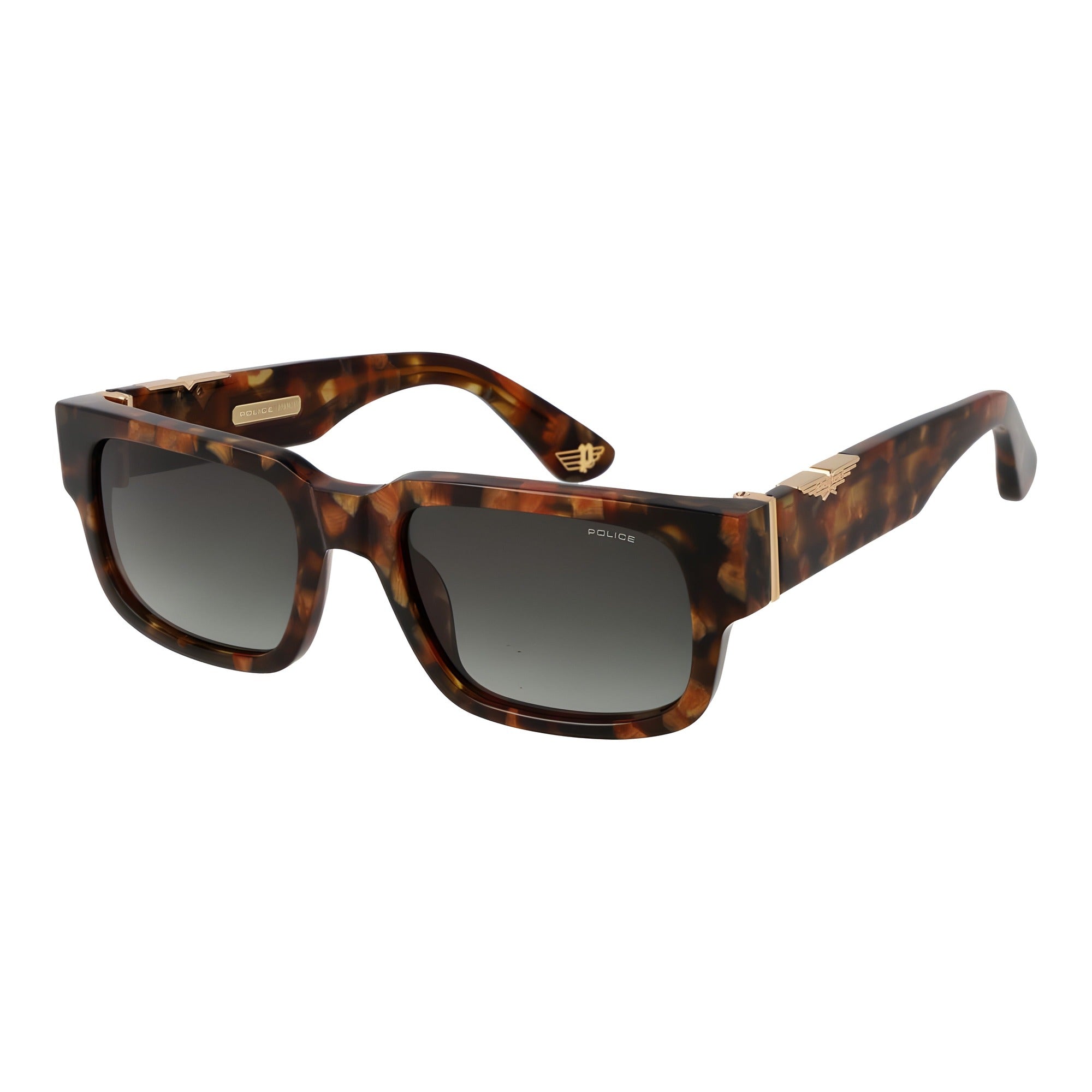 Lunettes de soleil Police en acétate de cellulose marron