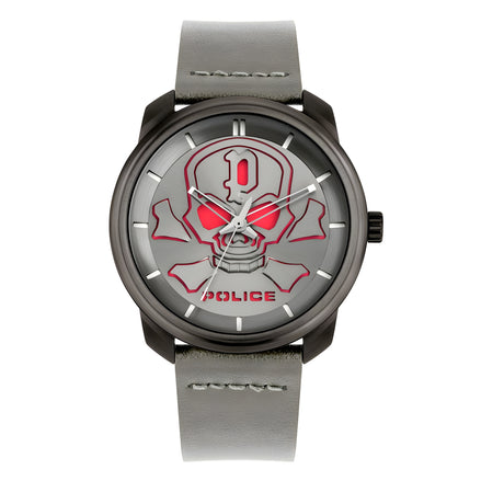 Montre Habillée Police en Cuir Gris