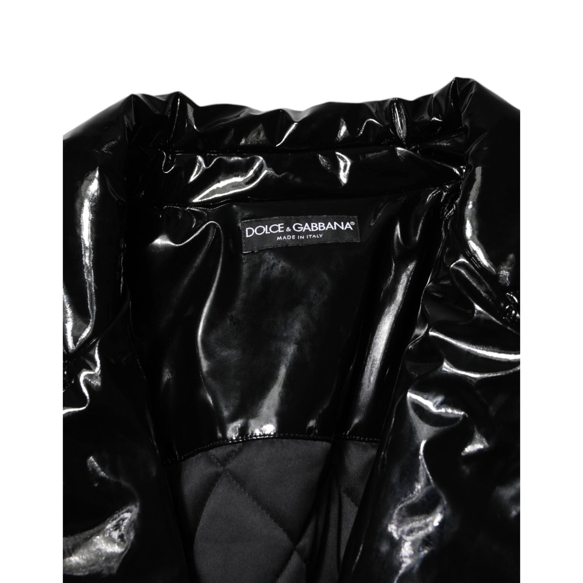 Veste matelassée noire en polyester Dolce & Gabbana