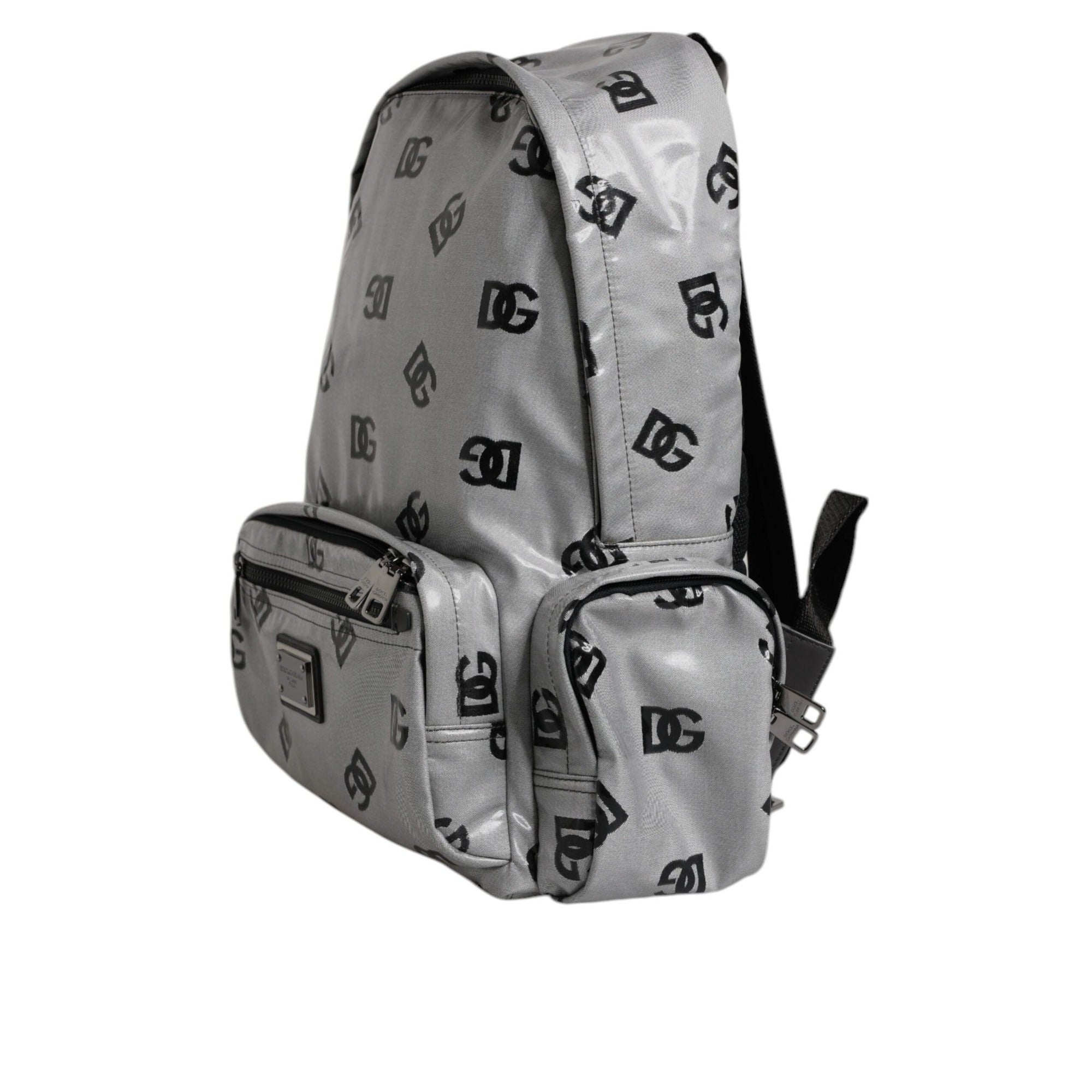 Dolce & Gabbana Grey Black DG Logo Backpack