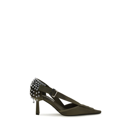Prada Bicolor Cotton High Heel Pumps