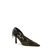 Prada Bicolor Cotton High Heel Pumps